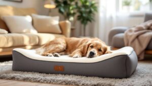 Haustier-Tipp (Hunde): Die beste Art von orthopädischem Hundebett (mit Memory-Schaum) und die ideale Dicke (mindestens 10 cm), um Gelenkbeschwerden bei älteren Hunden zu mildern