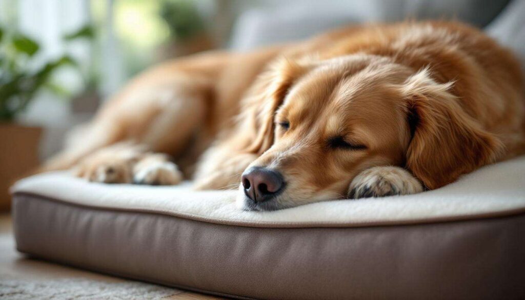 Haustier-Tipp (Hunde): Die beste Art von orthopädischem Hundebett (mit Memory-Schaum) und die ideale Dicke (mindestens 10 cm), um Gelenkbeschwerden bei älteren Hunden zu mildern